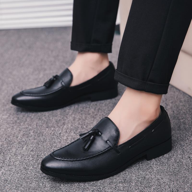 New Casual Business Shoes For Men Trend Green British Style Formal Leather Tassels Leather Shoes Men’s Dress Shoes