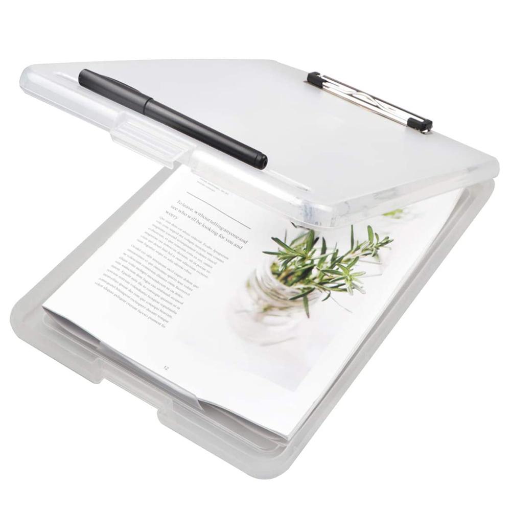 Waterproof Plastic Paper Holder Document Case Writing Pad A4 Clipboard Box Filing Storage