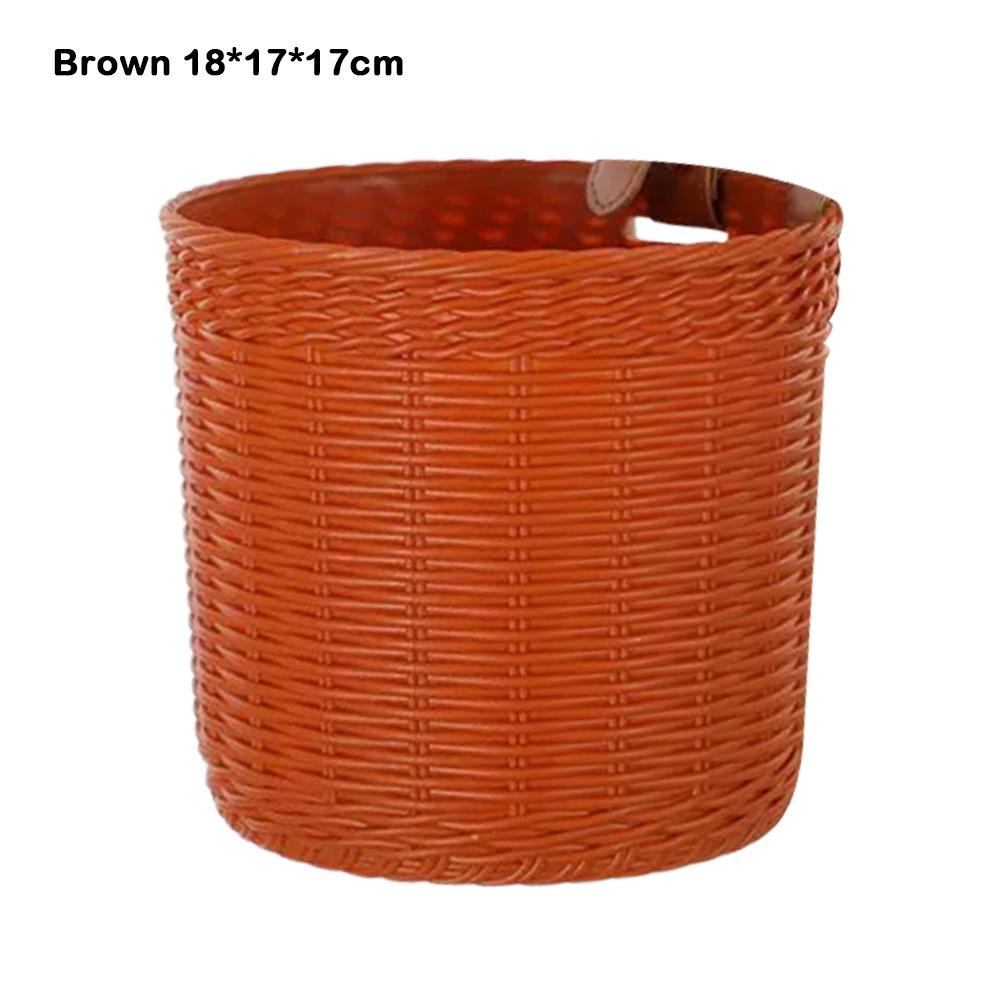 Retro Woven Front Handle Carrier Plastic Children's Bicycle Scooter Basket Front Riding Basket