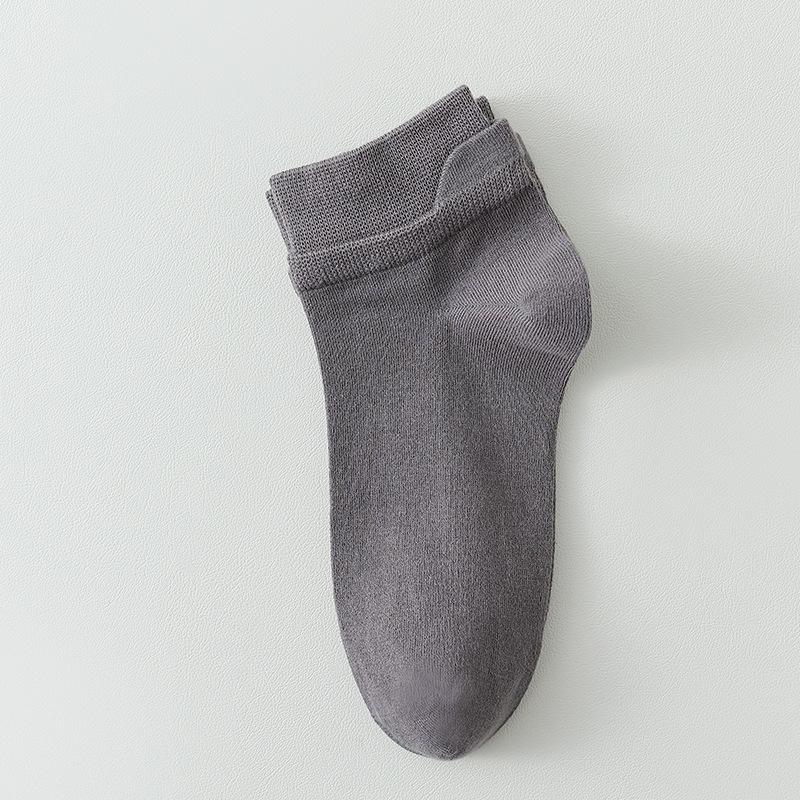 Мужские весенне-осенние носки из чистого хлопка, с поддержкой ушей, влагоотводящие, дезодорирующие, сочетающихся цветов, короткие