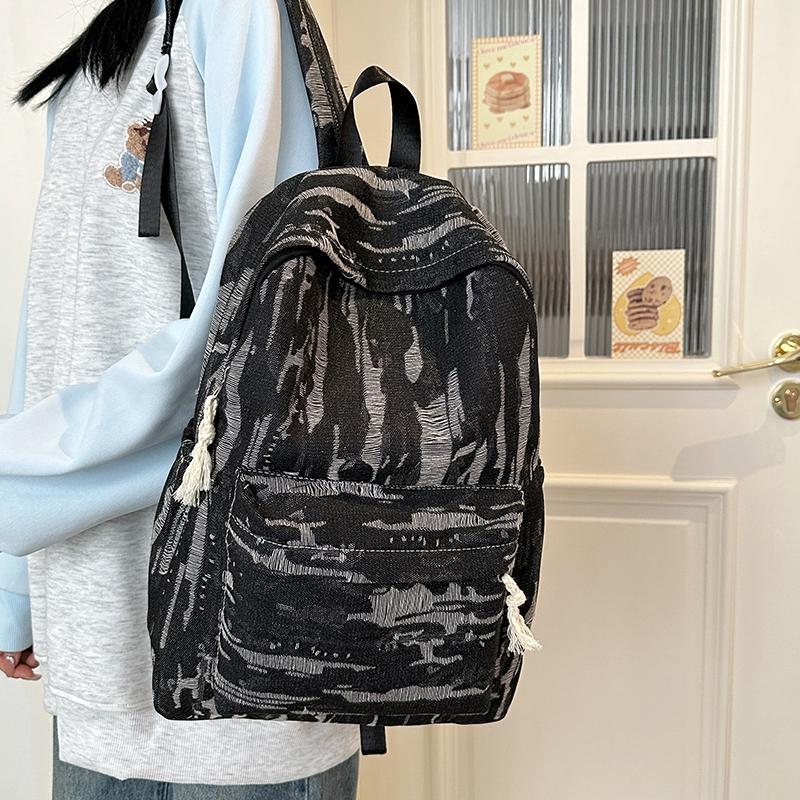 Большая вместимость джинсового рюкзака в стиле колледжа, школьная сумка для студента, женская дорожная сумка