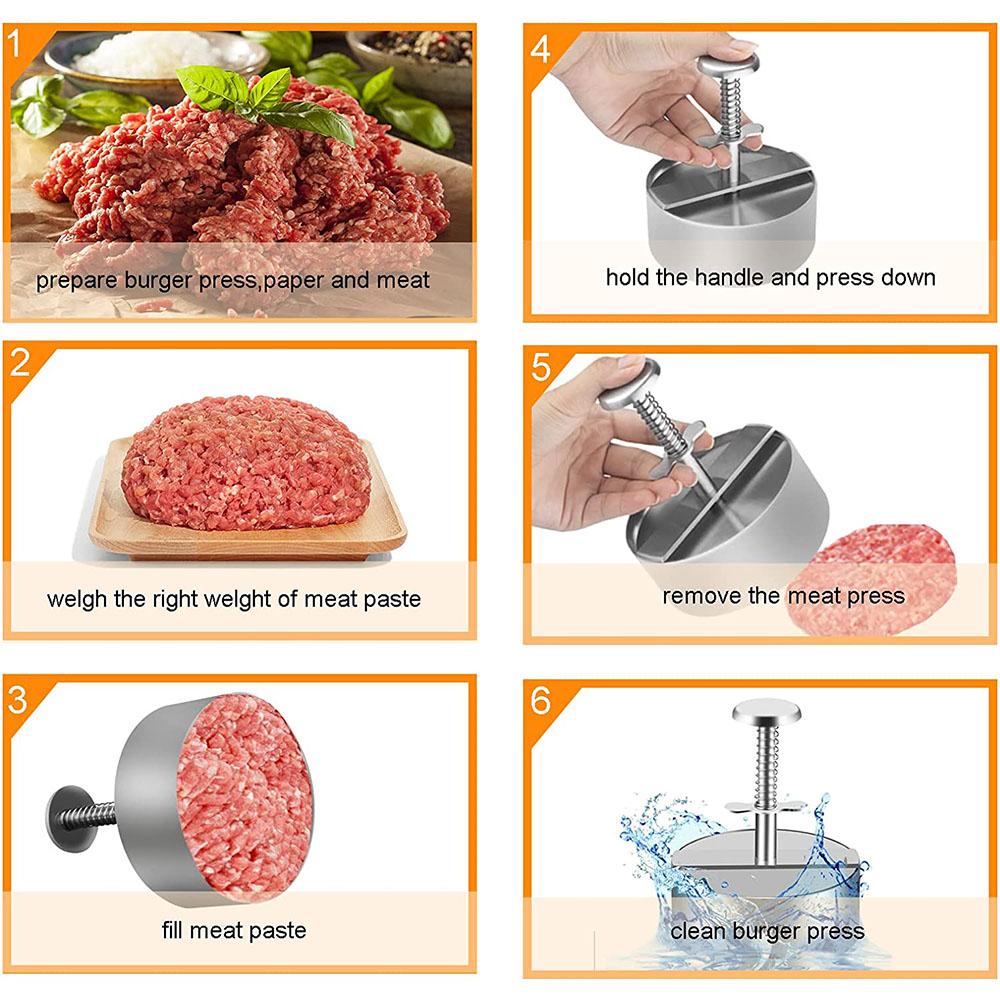 Stainless Steel Adjustable Burger Press Perfect for Burgers Patties Cooking BBQ