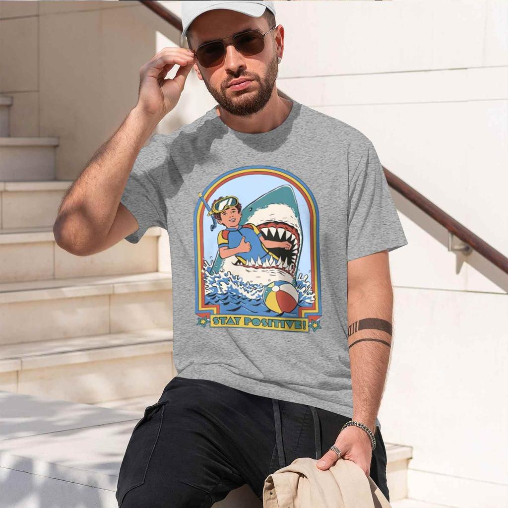Unisexs Stay Positive Printed 100 Cotton Classic Vintage Funny Tshirt For Unisex Sportswear Tops Tees