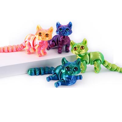 Игрушки 3D-печати Милая модель кошки Сфинкс Украшение Реалистичная безволосая фигурка с подвижным суставом Детский забавный новогодний подарок