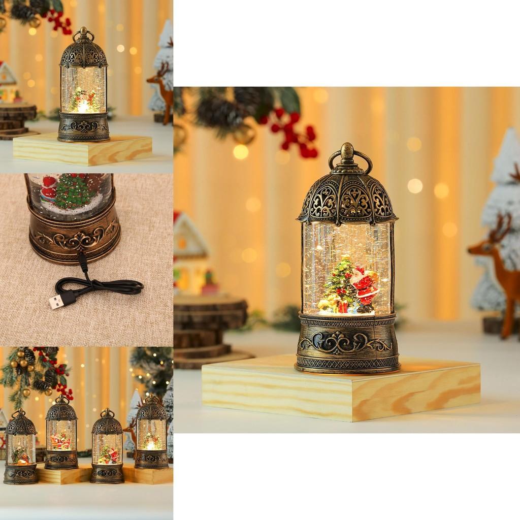 Christmas Music Box With Golden Bird Cage And Santa Claus For Festive Home Decor