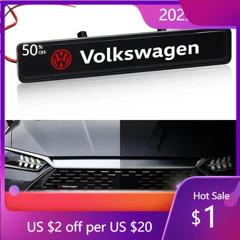 Hot 2025 New Car LED Front Hood Grille Emblem Badge Decorative Light For Volkswagen Bora GTI Polo T5 R-Line Touran R Magotan Sag