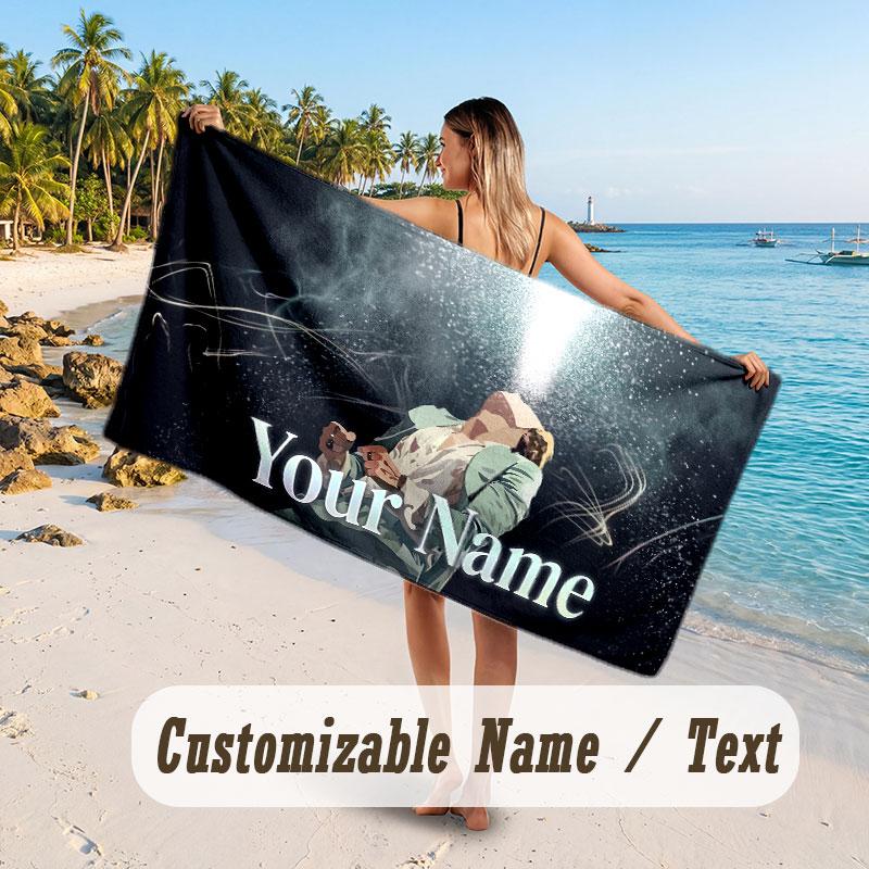 Custom Name Large Beach Towel,Harry Styles Quick Absorbent Towel For Outdoor Travel Poolside
