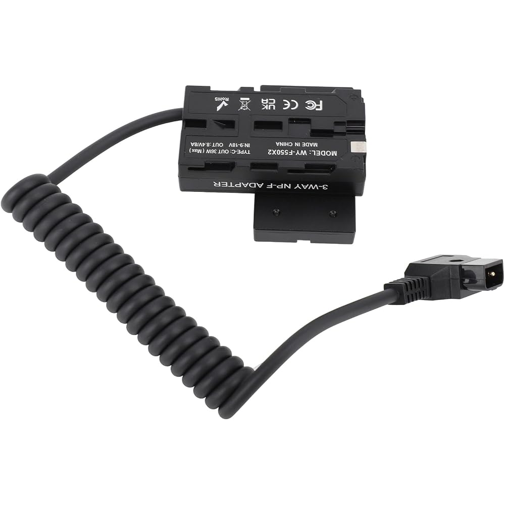 D-Tap - NP F550 DC Coupler Dummy Battery, Short Circuit Protection F550 Type C Output ABS Metal D-Tap