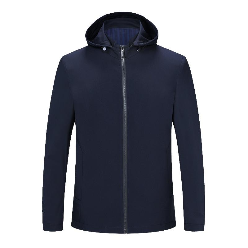 Куртки для мужчин среднего возраста, тонкие худи в стиле business casual для весны и осени, универсальные куртки из тутового шелка для пап среднего и пожилого возраста