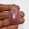 Pink Rhodonite Pendant Natural Gemstone 925 Sterling Silver Handmade Pendant Gift For Her