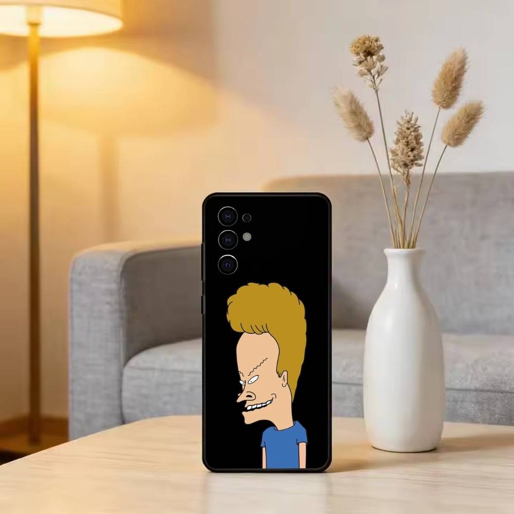 Beavis & B-Head Phone Case For Samsung S25,S24,S21,S22,S23,S30,Ultra,S20,Plus,Fe,Soft Silicone Black Cover