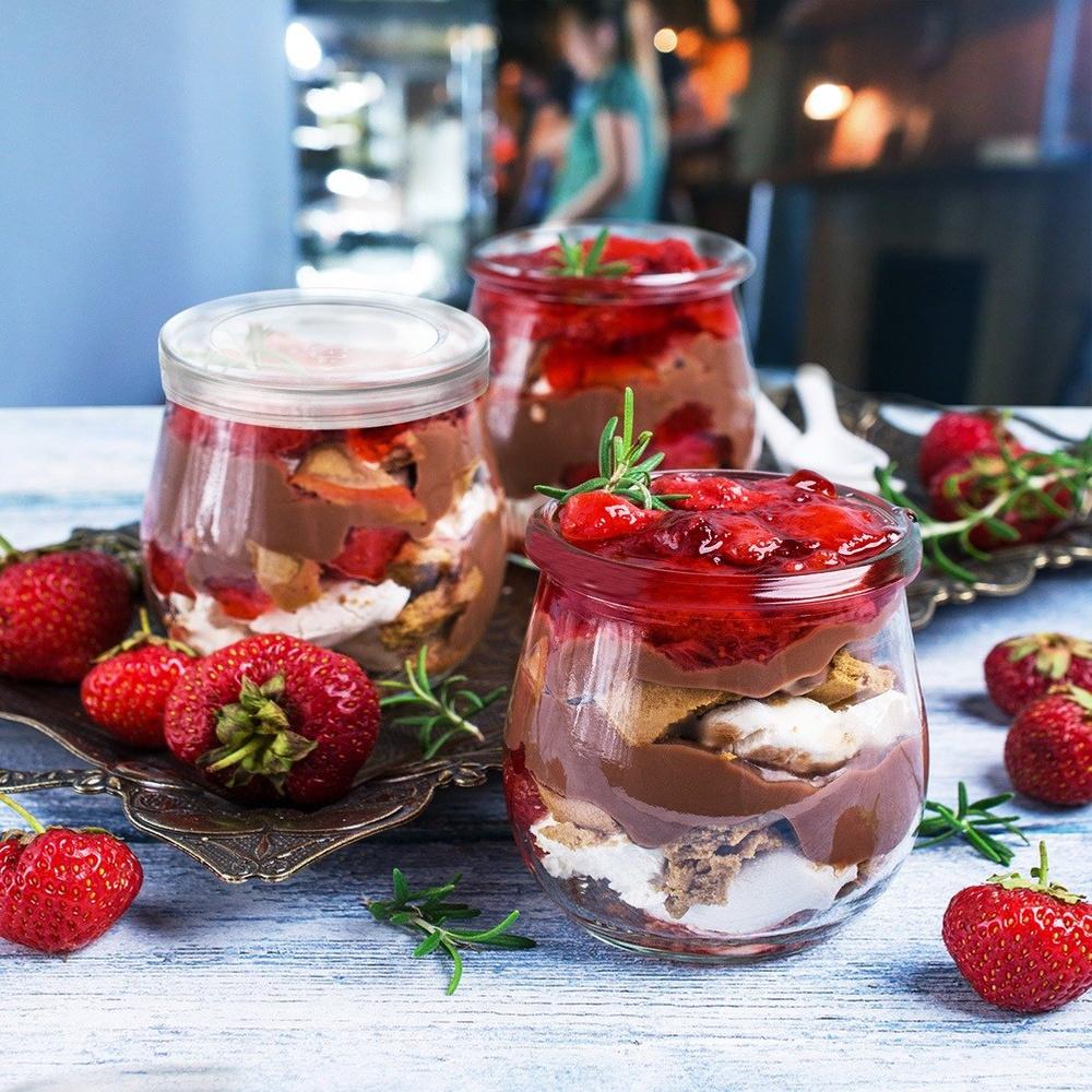 12x Glass Jars Jars Containers Cups Yogurt Cups Desserts 200ml