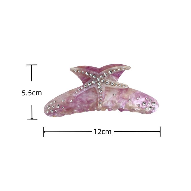 Starfish Hair Claw For Women Rhinestone Acetate Claw Clip Vacation Jewelry Hair Clip Trendy Claw Clips Hair Accessories
