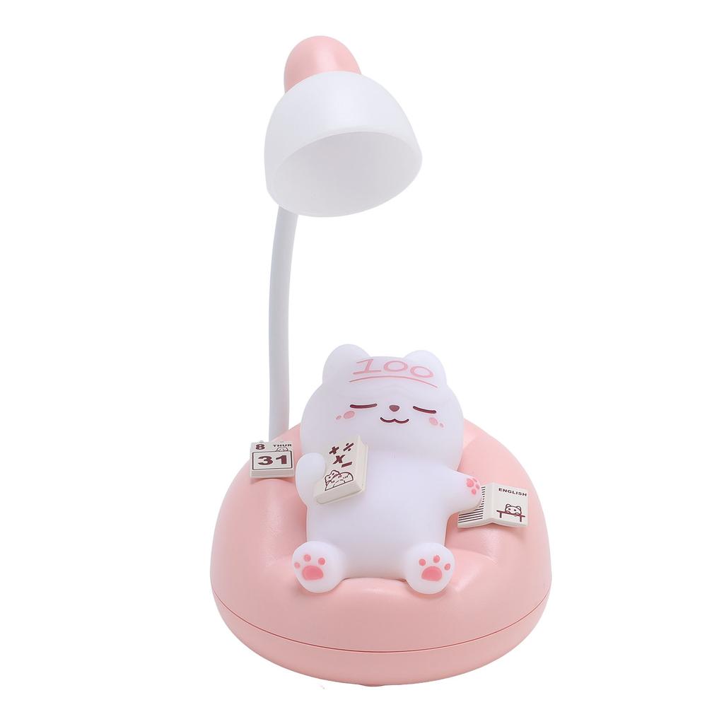 Настольный ночник в форме милого кота, 3 яркости, прикроватная лампа для ухода за глазами в виде животного для спальни, розового цвета