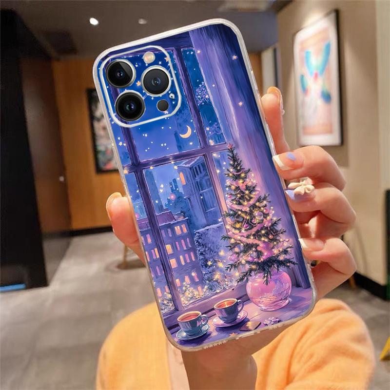 Phone Case For iphone 17 Pro Max 16 15 14 13 Pro Max 17 Air 15 16 Pro 15Plus Christmas Tree