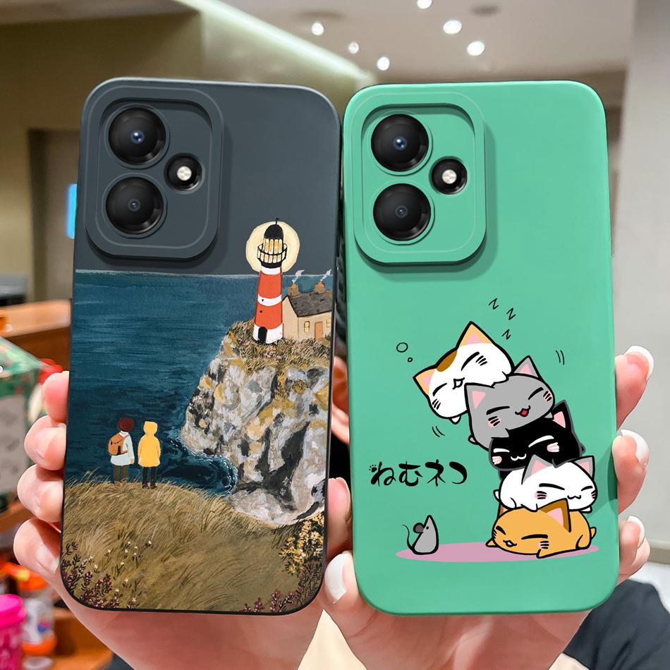 For Infinix Hot 30 Play 30i Phone Case Cartoon Liquid Silicone Full Protection Anti Drop Cover For Infinix Hot30 30Play Bumper