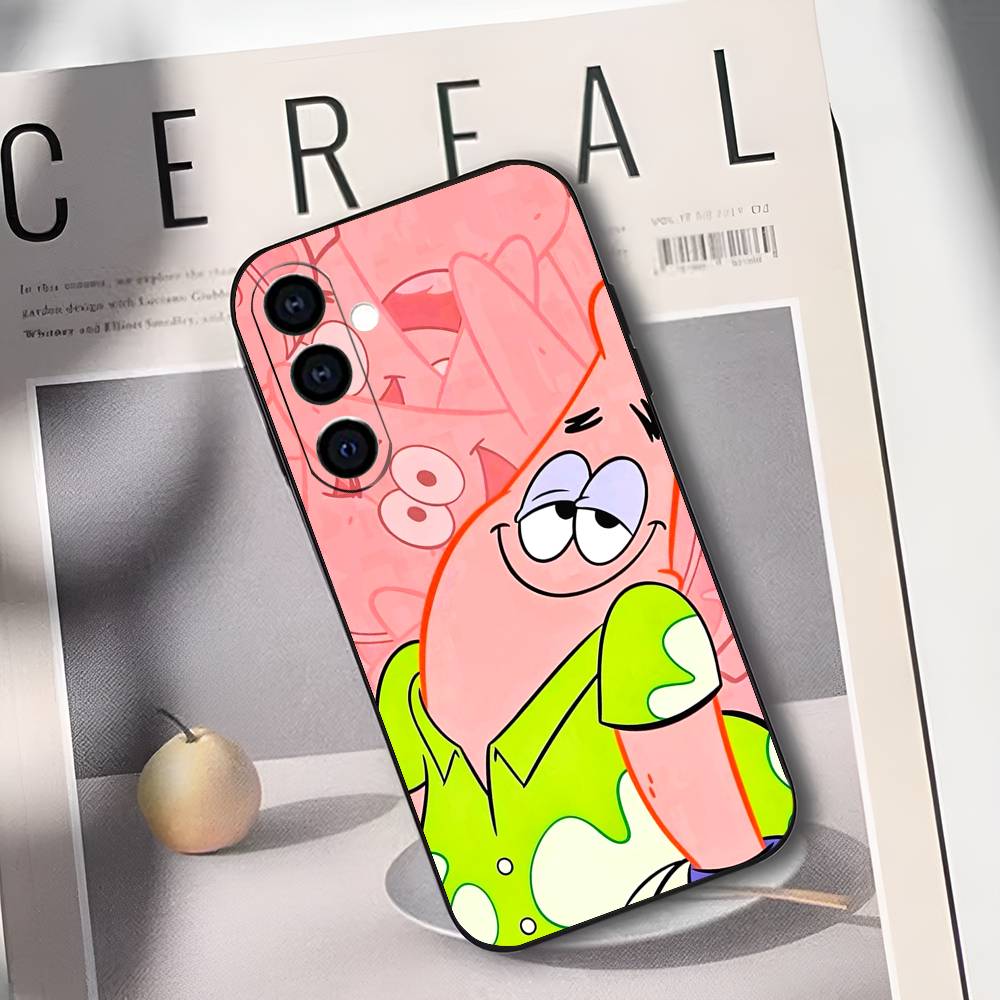 S-Sponge Funny B-Bob Phone Case For Samsung Galaxy A73,A72,A71,A70,A53,A52,A51,Soft Silicone Black Cover