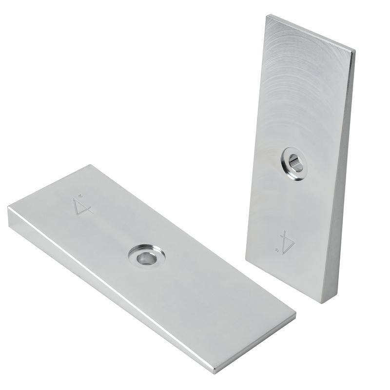 2" Wide 4°Degree Steel Leaf Spring Degree Shims Black silver- Set of 2