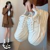 Platform Women's Shoes 2025 Spring New Versatile Muffin Heightening Breathable Casual White Shoes Small Popular Board Shoes