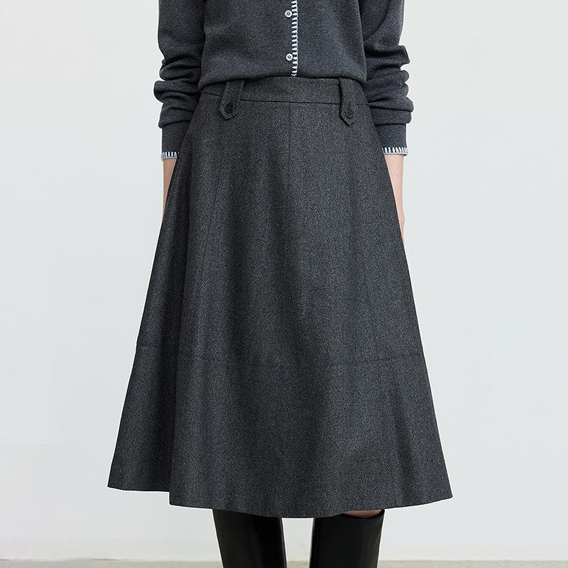 LILY Thick Grey Half Body Skirt Umbrella Skirt