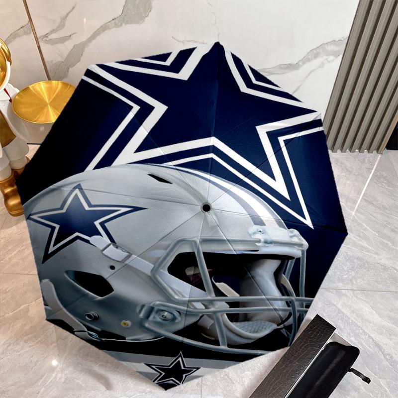 Dallas Cowboys Umbrella with Automatic Open/Close & Self-8-Rib Heavy-Duty Umbrella, Compact Travel Umbrella Suitable for Outdoor