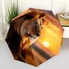 1pc Lion Sunset Wildlife Print Folding Umbrella, Durable, Suitable for Outdoor Activities or Rain, Suitable for Commuting yy251027105