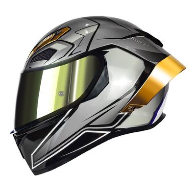 Full Face Motorcycle Helmet With Dual Visor Aurora Gray ABS DOT ECE Certified Scooter Electric Bike Riders