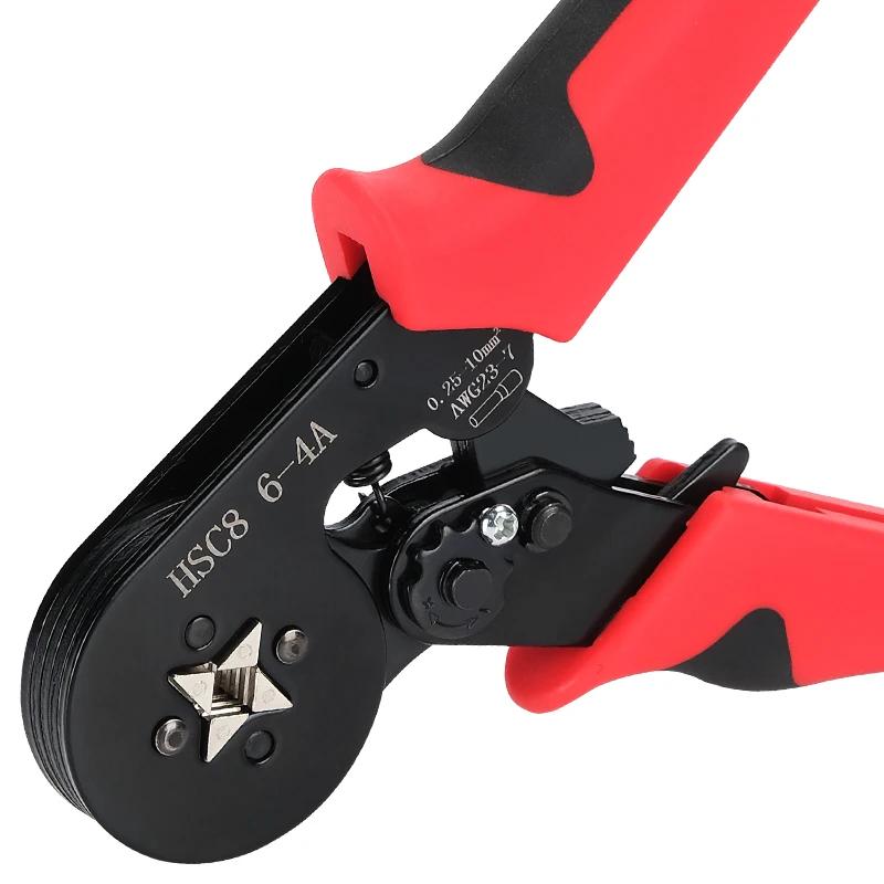 Инструменты для обжима трубчатых наконечников Клещи для обжима наконечников HSC8 6-4 0,25-10 мм² 23-7AWG Наборы зажимов для электриков Наконечники проводов