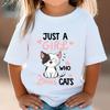 Just A Girl Who Loves Cats Tshirt Girls Y2k Harajuku Animal Summer Fashion Kids Clothes Funny Graphic Cute Cat Lover Streetwear