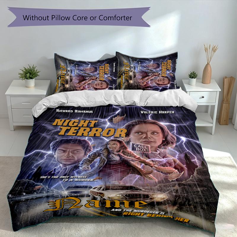 3pcs Custom Name Michael Myers Set,Includes 1 Duvet Cover and 2 Pillowcases,All-season Bedroom Decor
