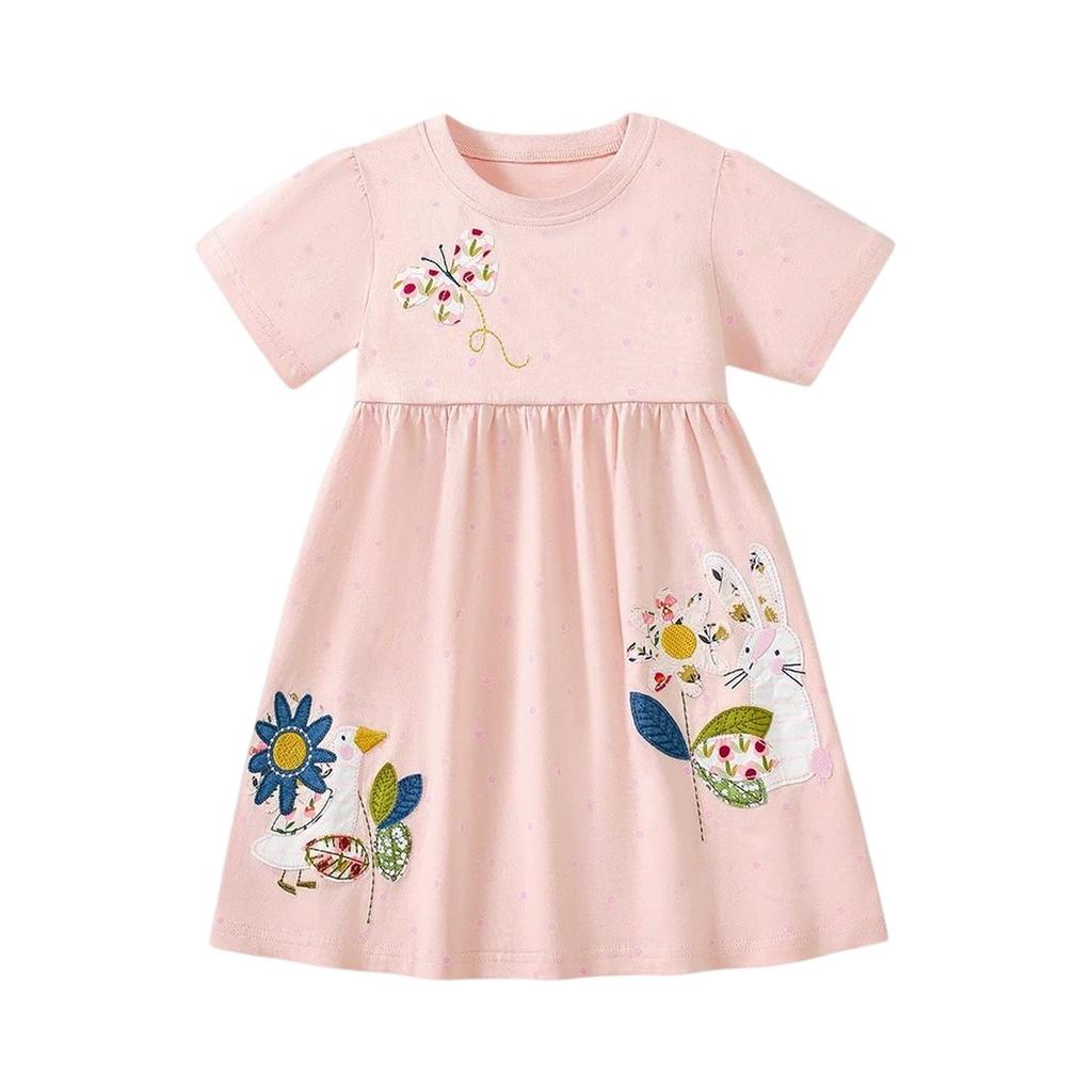 Повседневное платье с мультяшным принтом для девочек - Милое платье принцессы для детей