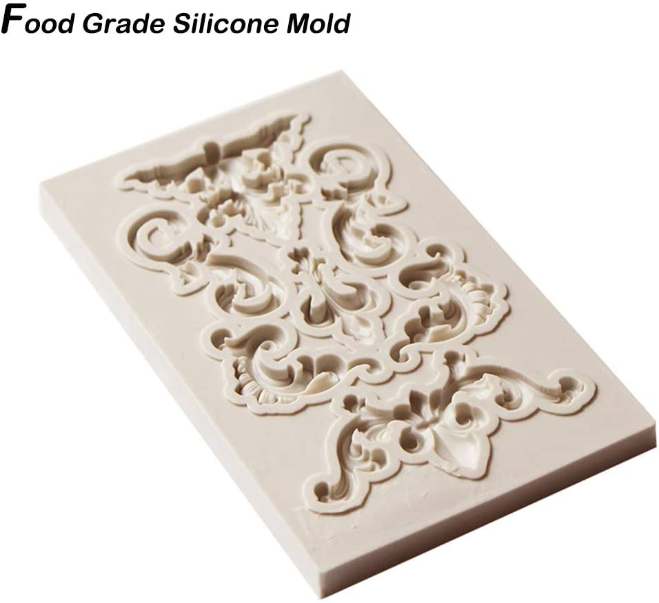 2 Pieces Border Silicone Mold Fondant Mold Cake Decorating Tools Chocolate Gumpaste Mould Sugarcraft Cake Decorating Tools