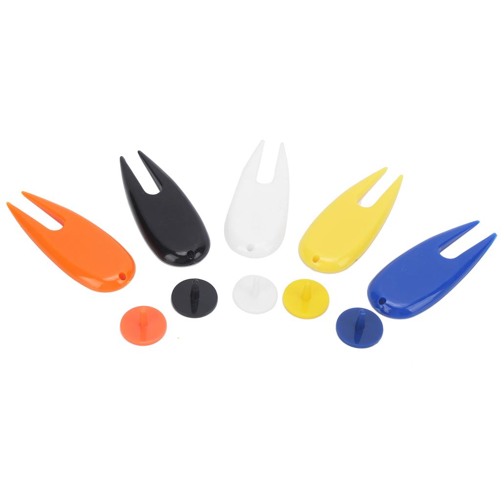 Golf Ball Score Marker Fork Plastic Golf Position Markers Golfer Pitch Repair Divot Tool