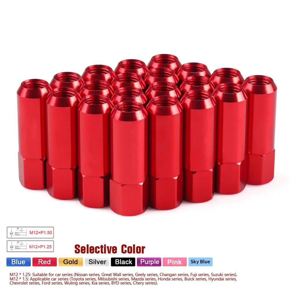 20PCS 60mm M14*1.5 Wheel Nuts New Racing Lug Nuts Screw Aluminum Tuner Racing Lug Wheel Nuts Screw Anodized Wheel Bolts