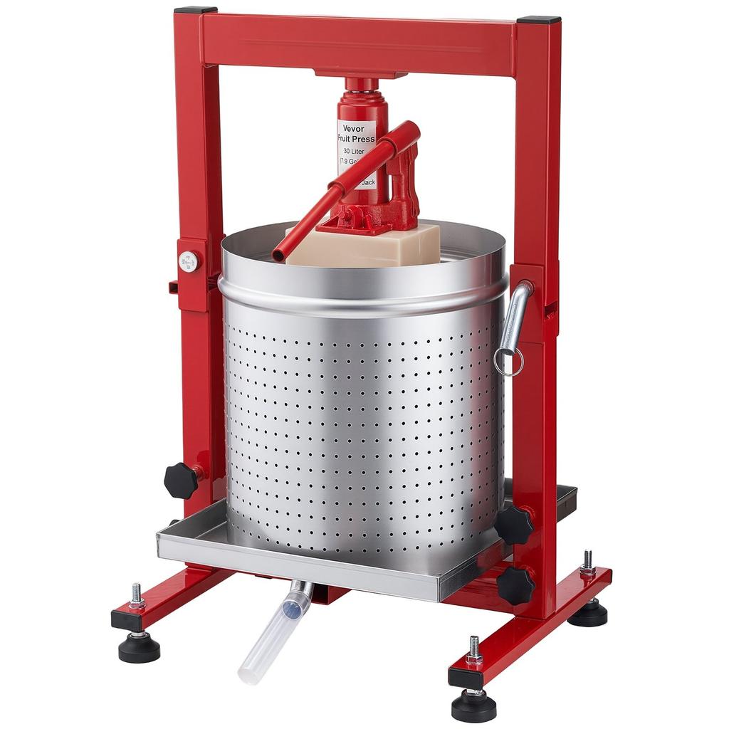 Hydraulic Fruit Wine Press, 7.93Gal/30L, Stainless Steel Heavy Duty Manual Juice Maker, Cider Apple Grape Vegetable Crusher, Cheese/Tincture/Herbal