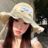 Sweet Lace Bucket Hat Big Brim Women's Sun Hat Fashion Bow Ribbon Straw Hat Spring Summer