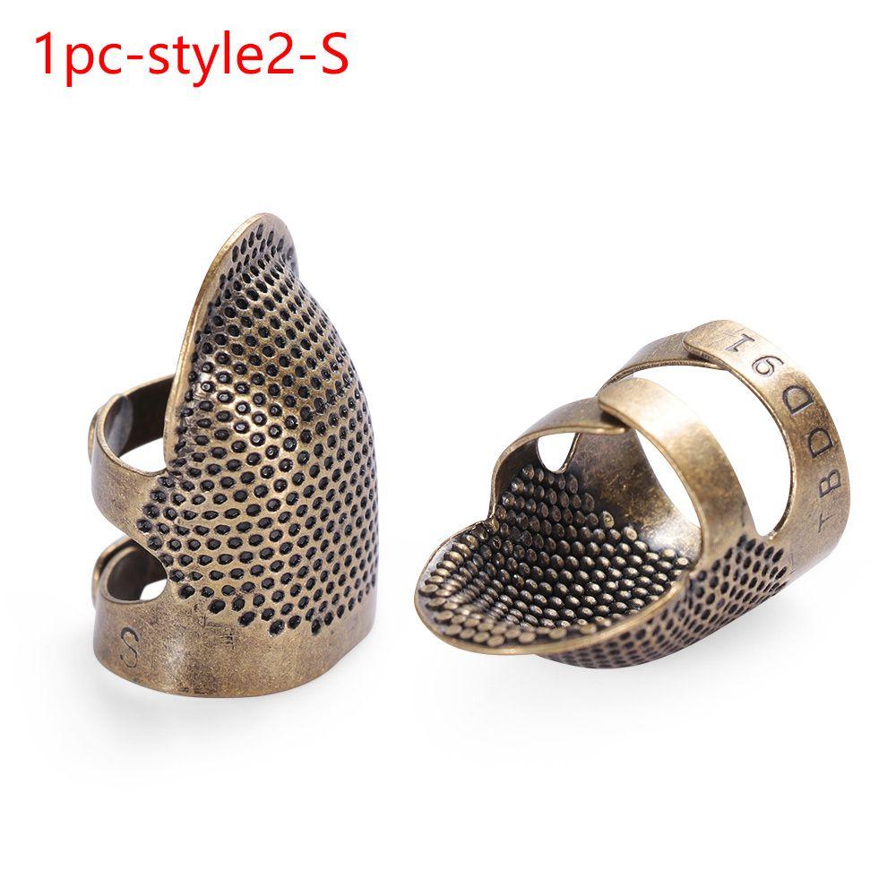 1/10pcs Stitching Tools Vintage Gold DIY Crafts Metal Needle Thimble Antique Ring Finger Protector