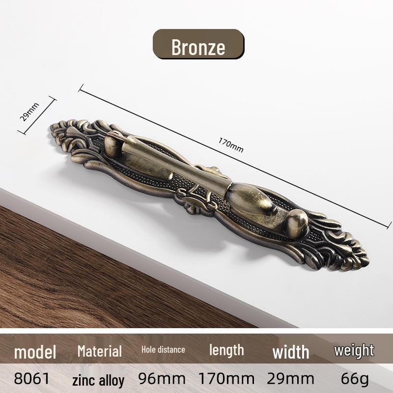 Античная сине-красная бронзовая европейская классическая кухонная мебельная ручка-кольцо