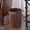 Vintage round wood grain trash can Guest room trash can Hotel plastic trash can garbage bin