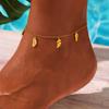 Bohemian Style Stainless Steel Simple Leaf Anklet Women's Summer Beach Anklet