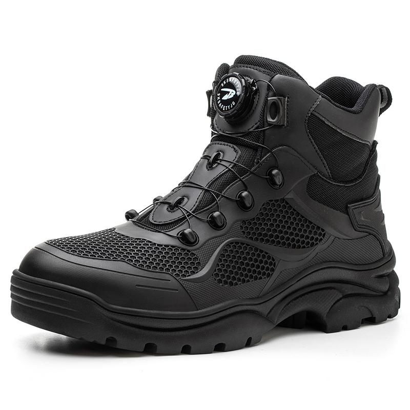 Rotary Buckle Work Boots Safety Steel Toe Shoes Men Breathable Safety Shoes Indestructible Shoes Puncture-Proof work Shoes