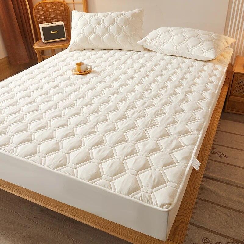 Водонепроницаемый комплект постельного белья из 3 предметов с тиснением, хлопковая простыня и наволочка, антиклещ, антибактериальный чехол для матраса