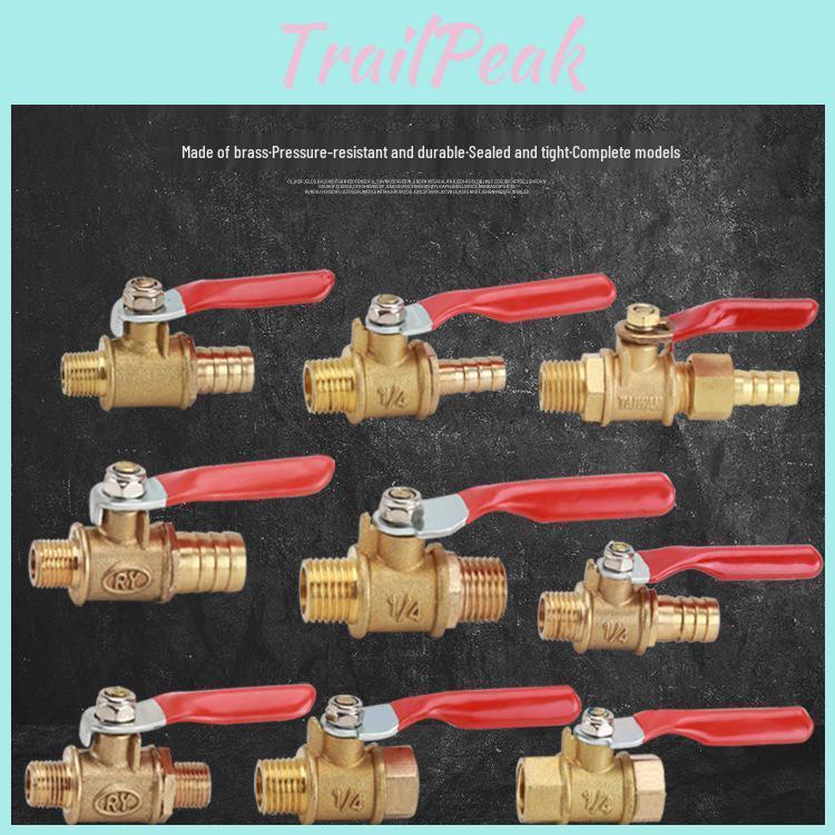 Red Handle Copper Valve Ball Quick Connect 18" 14" 38" Malefemale Threaded Straightthrough Switch