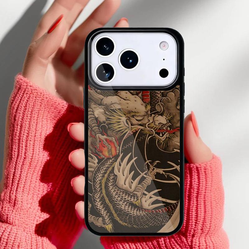 Древний японский дракон Чехол для телефона iPhone 17 16 15 14 13 Pro Max Задняя крышка для 12 11 Pro Coque