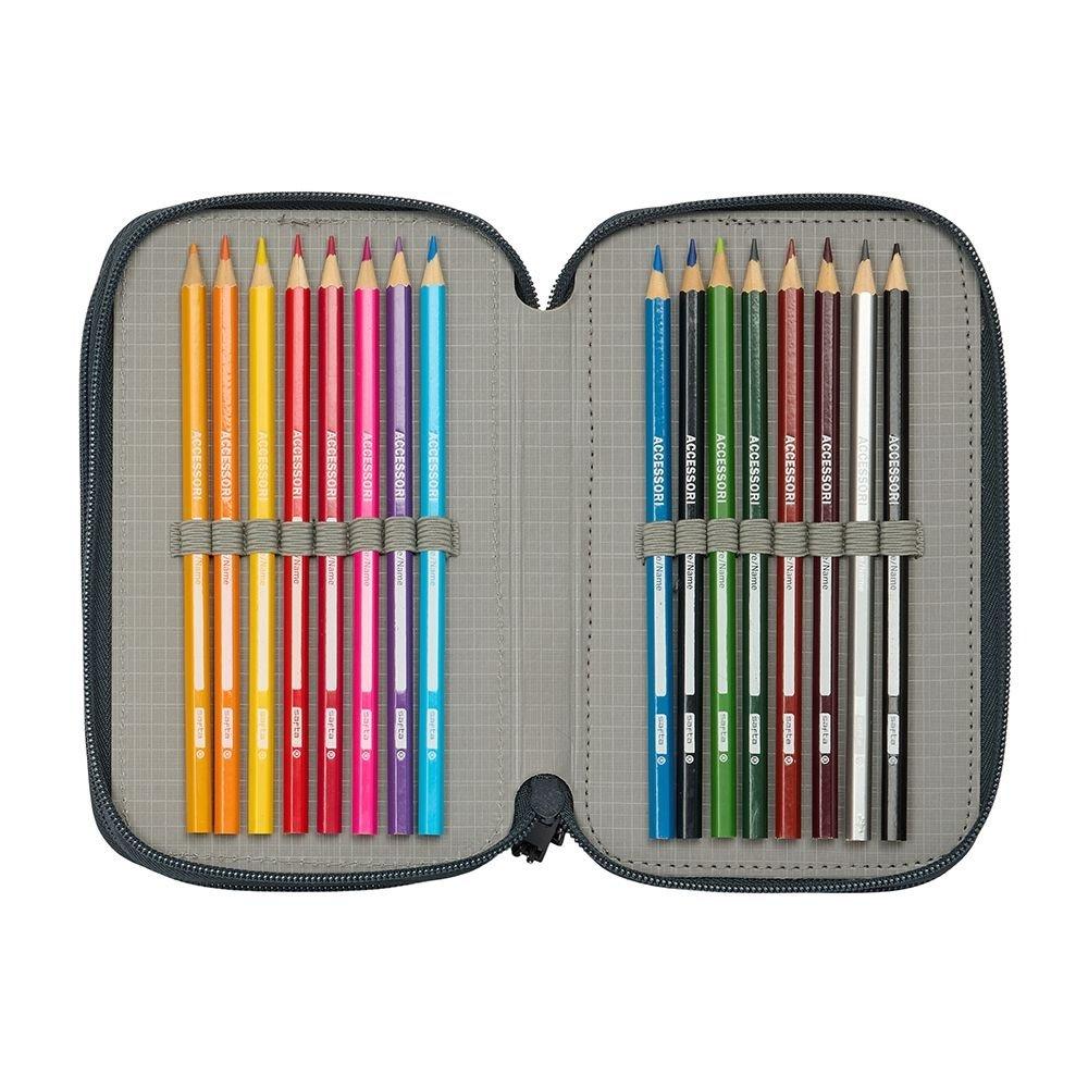 Real Madrid pencil case with equipment triple filled pencil case 37 pcs 412554857 multicolor