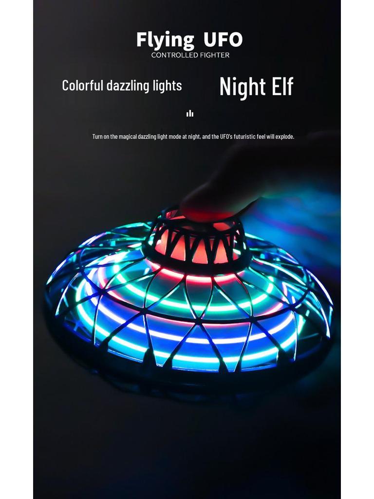 Летательный аппарат с сенсорным управлением жестами в форме НЛО: Игрушка летающая тарелка с пультом дистанционного управления и долгим сроком службы батареи для детей