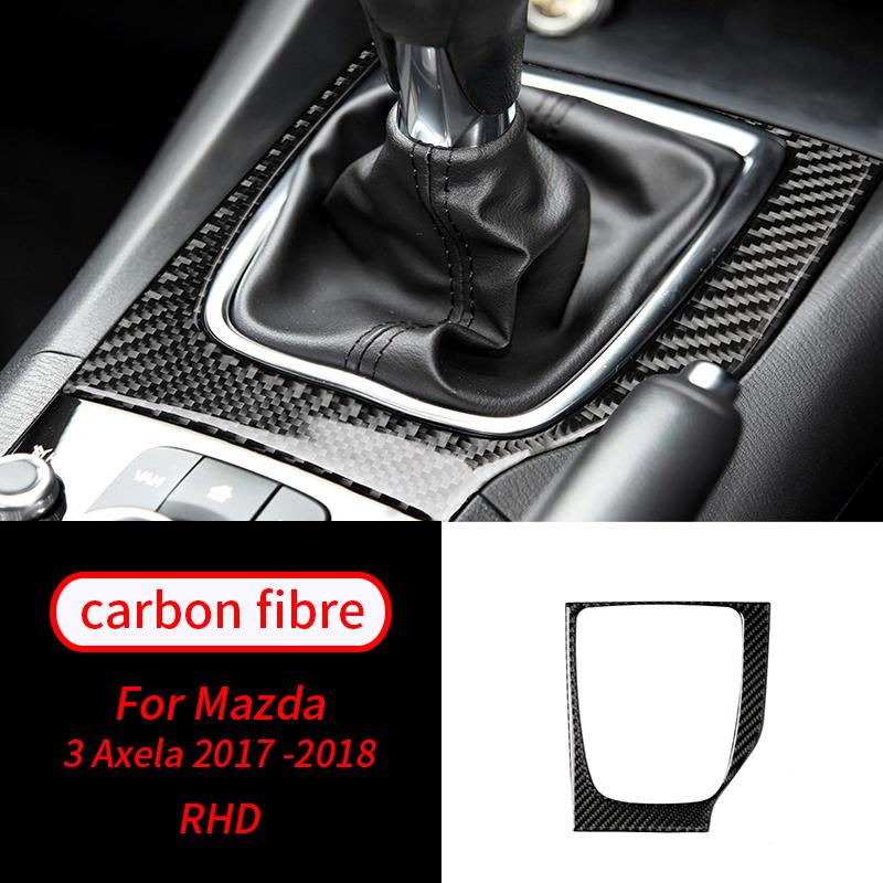 Для Mazda 3 Axela 2017-2018 настоящее углеродное волокно, наклейка для переключения передач, отделка, аксессуары для салона автомобиля, салон автомобиля