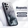Чехол с узором под песчаник и мрамор для Samsung Galaxy S26 Ultra S25 Edge S24 Plus S23 FE S22 A17 A54 A55 A56 A57 5G Магнитный для Magsafe Матовый чехол