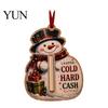 Unique Gift for Christmas Money Holder Ornament, Acrylic Stocking Cash Hanging Decor Festive Tree, Pendant with Surprise Slot, Holiday Keepsake