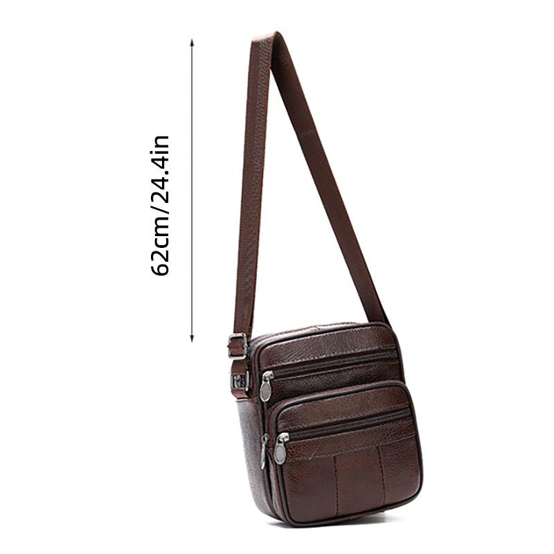 Новая вертикальная мужская сумка через плечо из натуральной кожи, повседневная сумка через плечо из натуральной кожи, регулируемая сумка через плечо для деловых поездок и поездок на работу из кожи